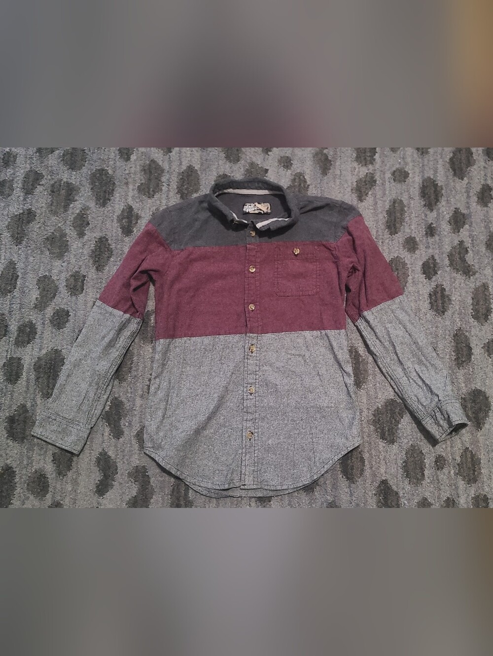 First Wave Tricolor Button-up Shirt sz 10